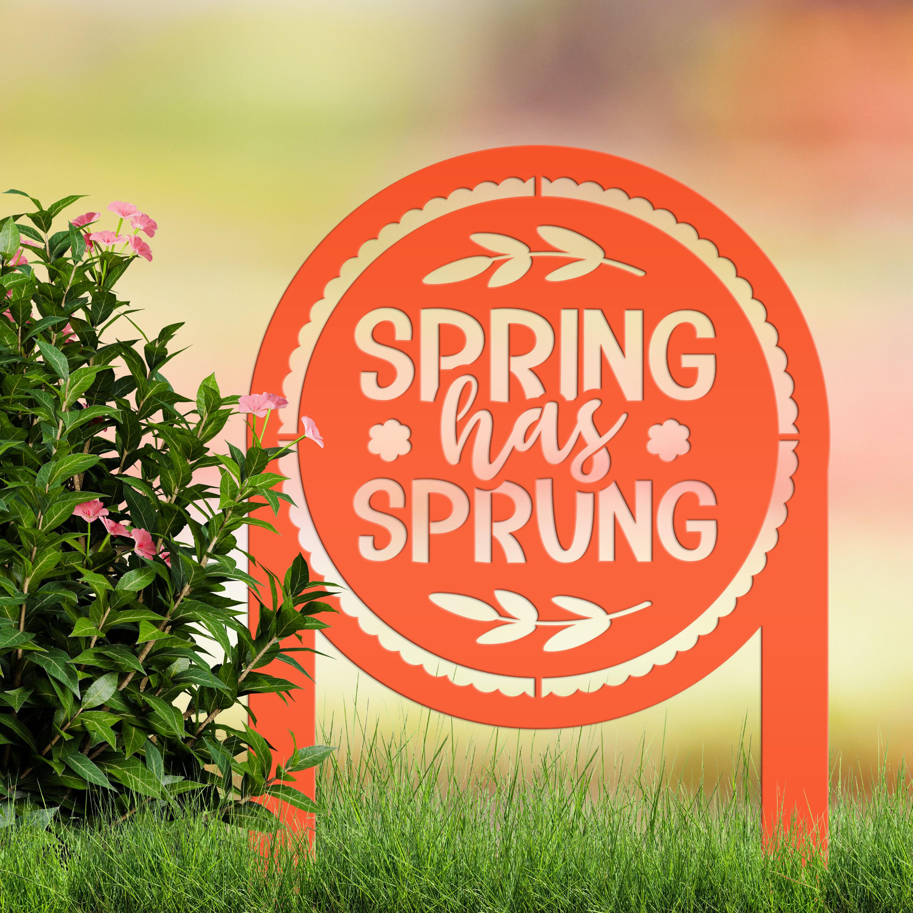 Metal Spring Has Sprung Yard Stake - Outdoor Spring Decor - Etsy