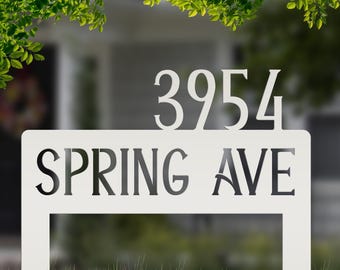 Metal Address Stake, House Number Driveway Marker, Customized Outdoor Sign, Exterior Street Name Plaque