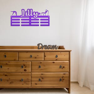 Gymnastics Medal Holder, Finally a place to proudly display all of your gymnasts award ribbons in one place! Purple