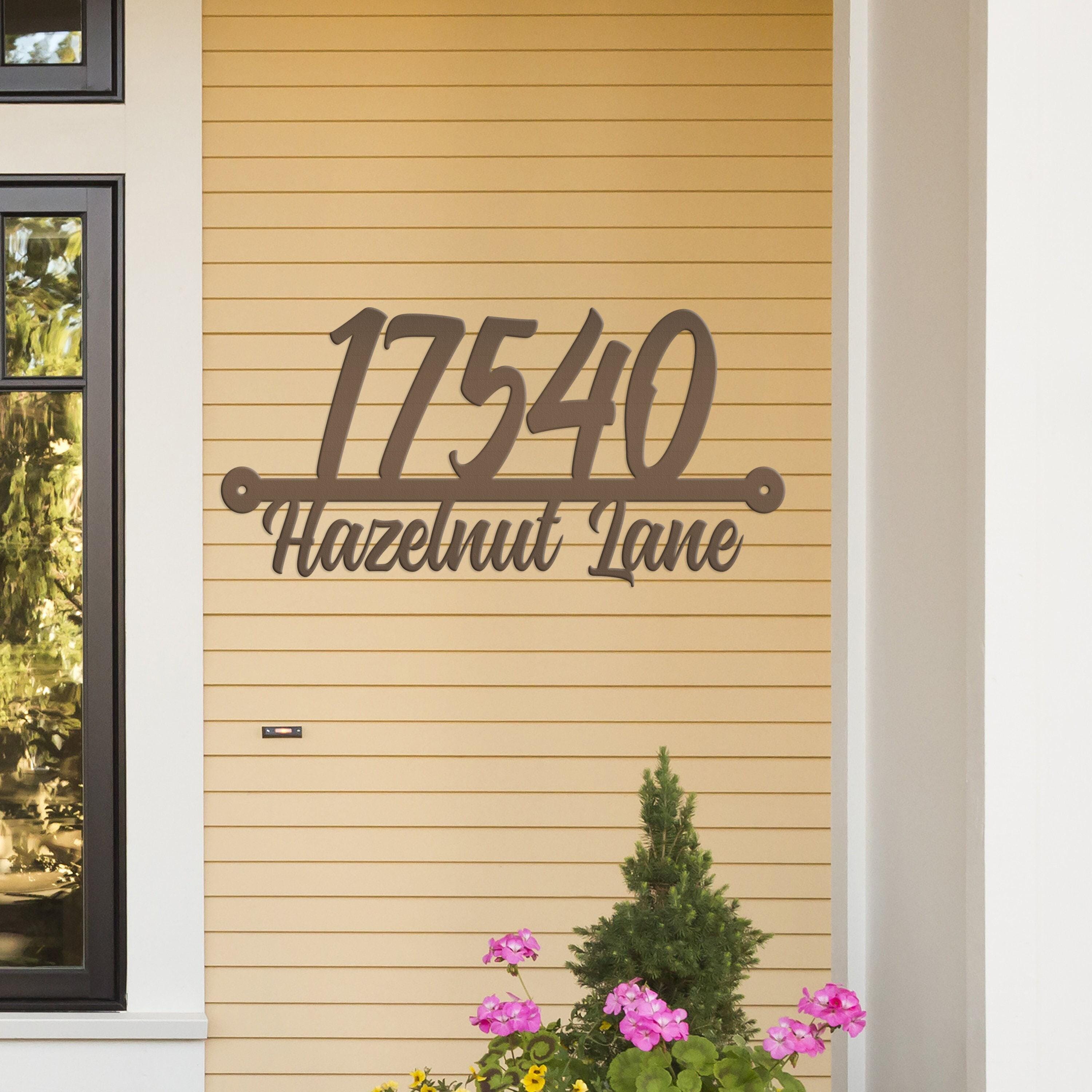 Custom Metal Address Sign - Bespoke House Numbers - Outdoor Address ...