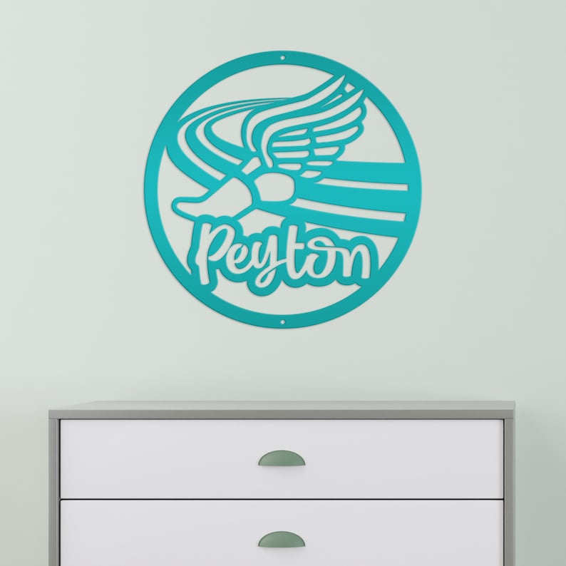Letrero de atletismo - Regalo personalizado para atletas - Idea de regalo para la noche de graduación Teal