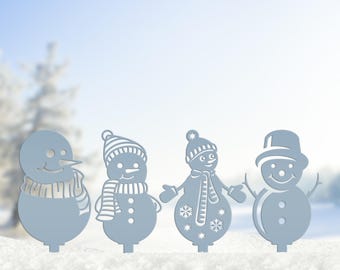 Metal Snowman Yard Stakes, Christmas Outdoor Decorations, Winter Decor