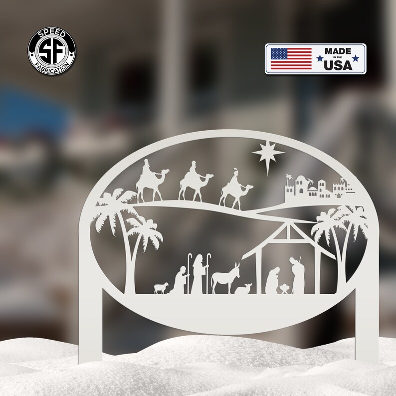 Christmas Nativity Metal Yard Stake Christian Yard Decor Etsy