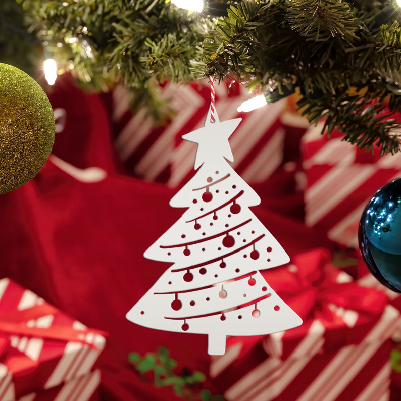 Unique Treeshaped Metal Ornament Perfect for Christmas Gifts Laser Cut