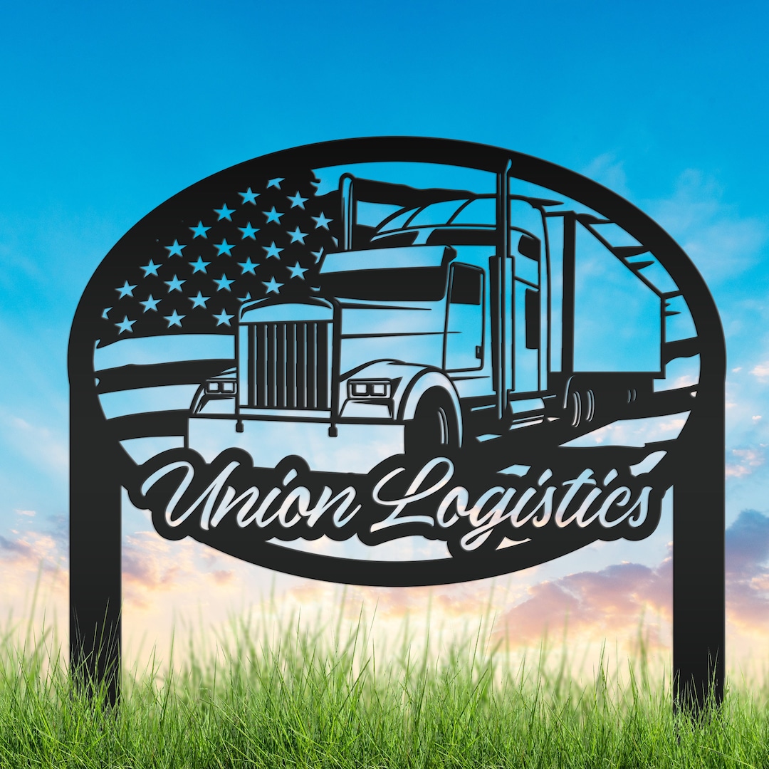 Semitruck Yard Stake, Metal Customized Big Rig Decor, 18wheeler