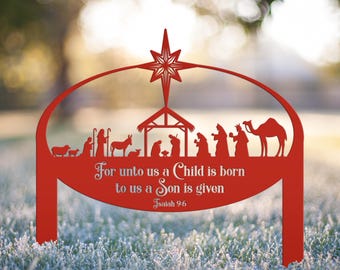 Metal Nativity Yard Sign, Outdoor Christmas Decor