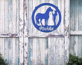 Custom Horse Name Metal Sign, Horse owner gift, Gift for barrel racer