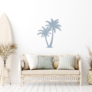 Metal Palm Tree Wall Decor - Powder Coated Tropical Garden Sign - Durable Beach Art - American-Made Outdoor Tropical Accent