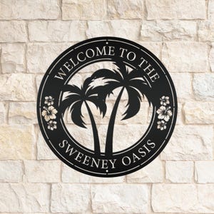 Personalized Tropical Patio or Pool Sign, Custom Tropical Sign