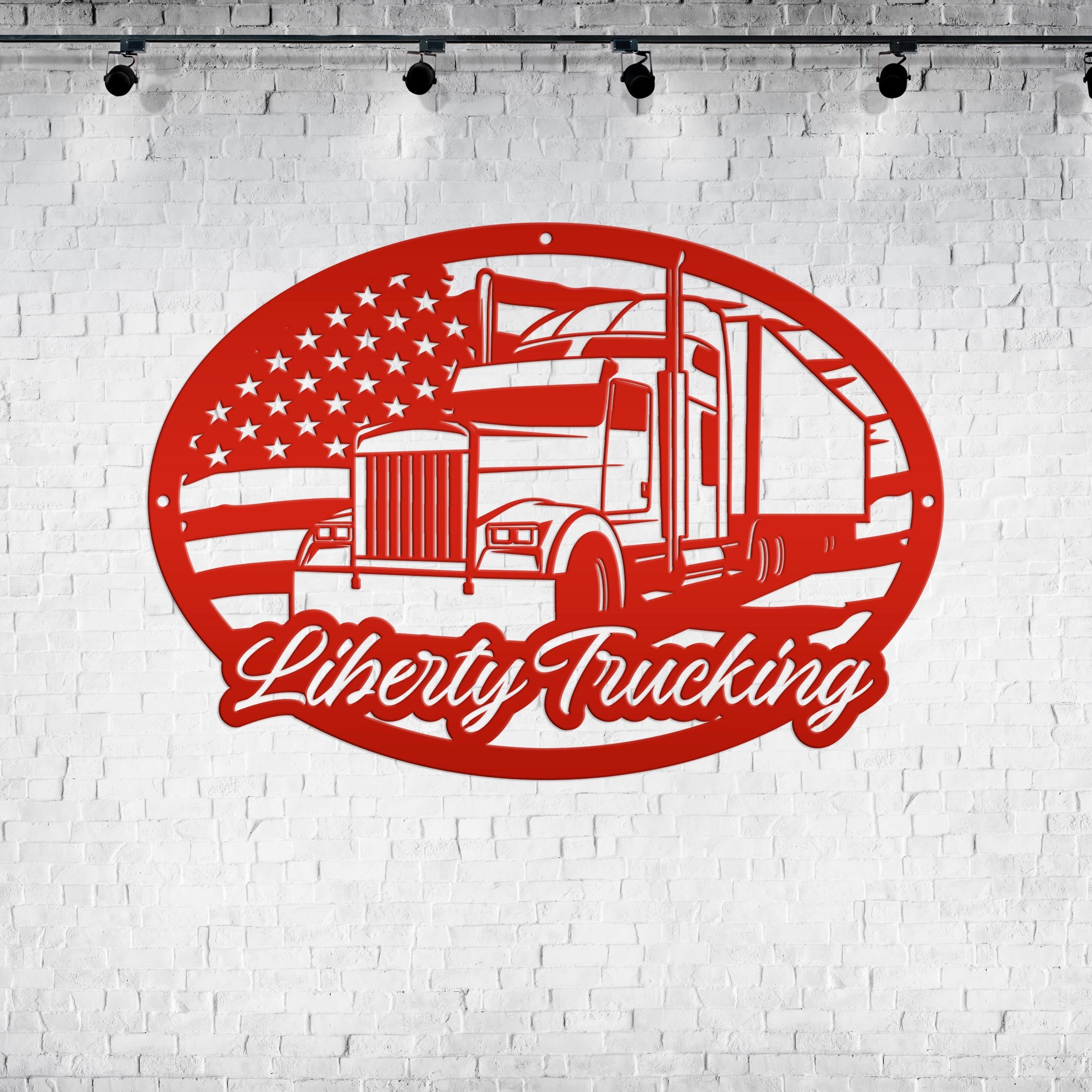 Semi Truck Gifts For Truck Drivers American Flag Metal Truck Decor - Custom  Laser Cut Metal Art & Signs, Gift & Home Decor
