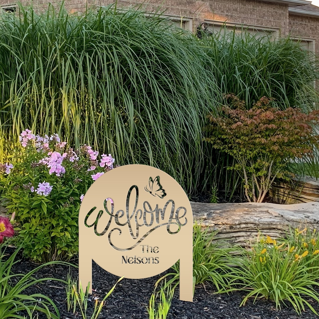 Custom Welcome Metal Yard Sign – Personalize Your Entryway Decor - Cute ...