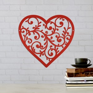 Decorative Scroll Heart Metal Sign