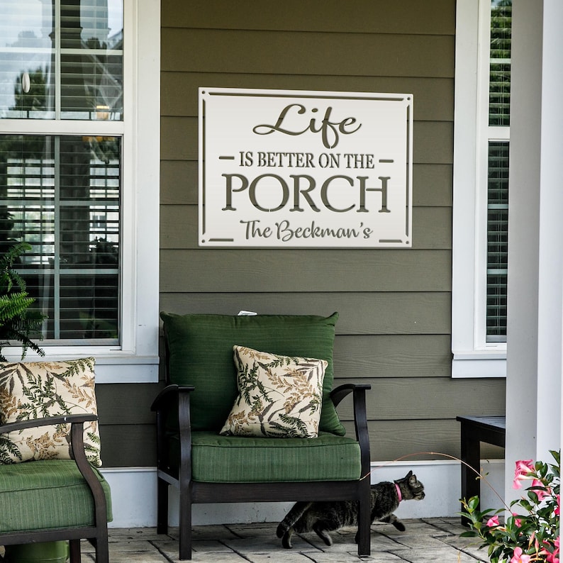 Life Is Better on the Porch Metal Sign - Thumbnail 2