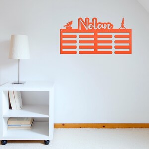 Gymnastics Medal Holder, Finally a place to proudly display all of your gymnasts award ribbons in one place! Orange