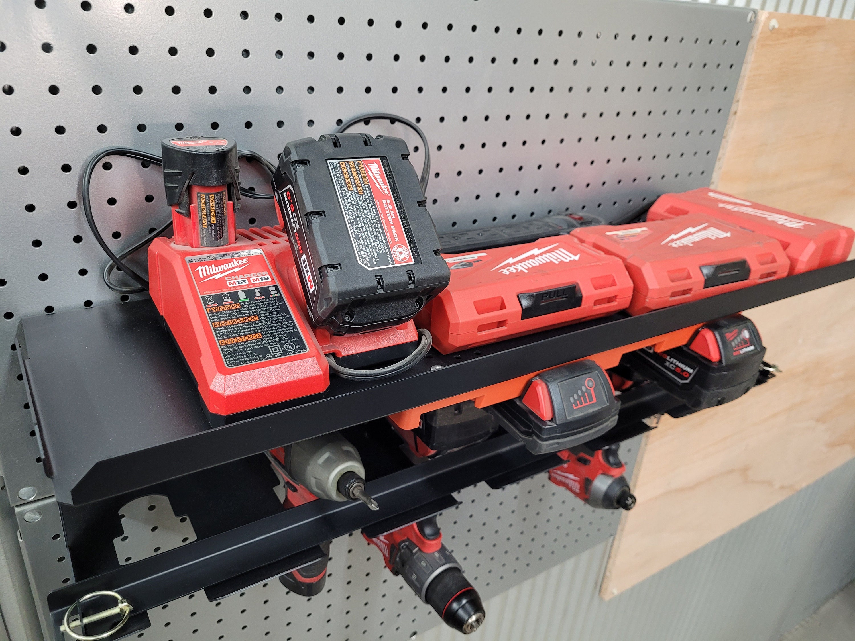 Machine Shop Drill Rack Work Trailer Cordless Drill Rack With Locking Bar and Battery Rack ...