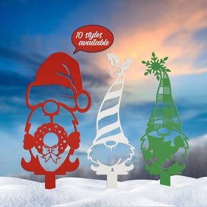Christmas Gnomes, Assorted Metal Yard Decorations, Seasonal Home Decor