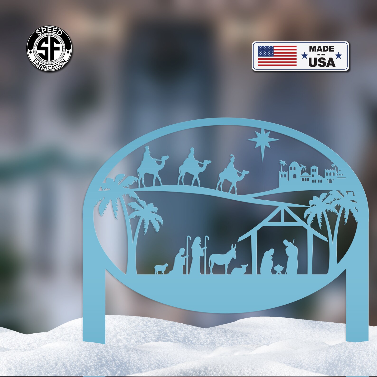 Christmas Nativity Metal Yard Stake Christian Yard Decor Etsy