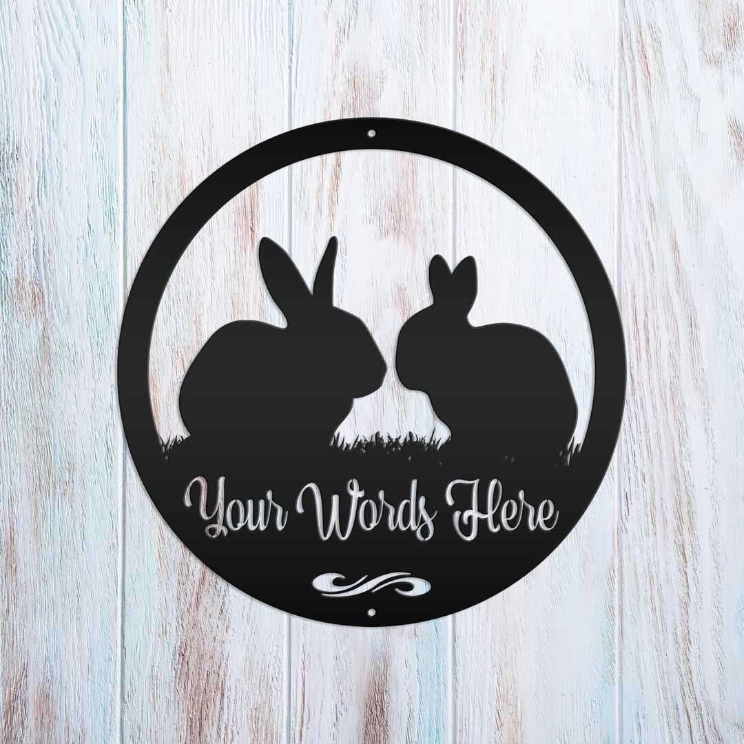 Svg Rabbit House Sign Personalized Round Rabbit House Sign - Etsy