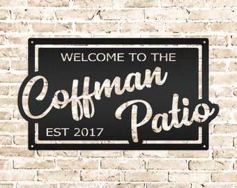 Personalized Rectangle Patio Sign with Established Date