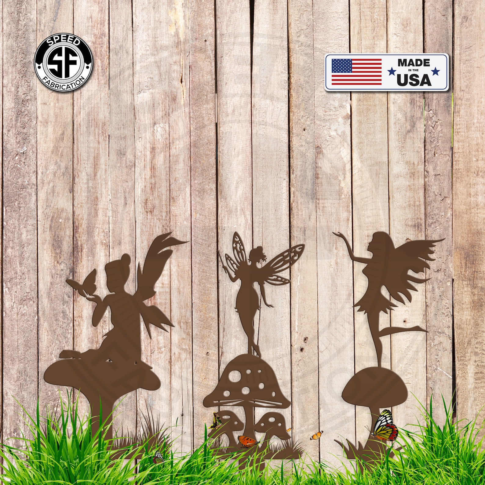 Metal Garden Fairy Yard Stakes Etsy