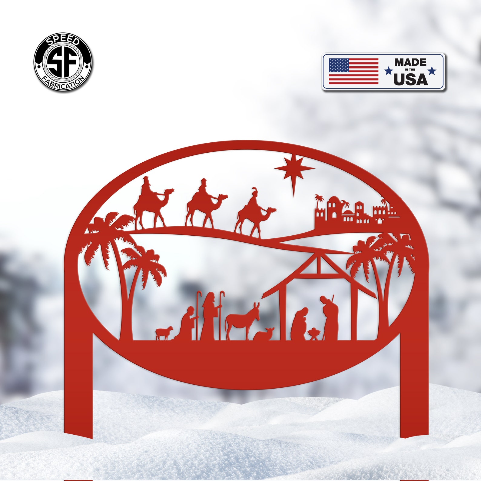 Christmas Nativity Metal Yard Stake Christian Yard Decor Etsy