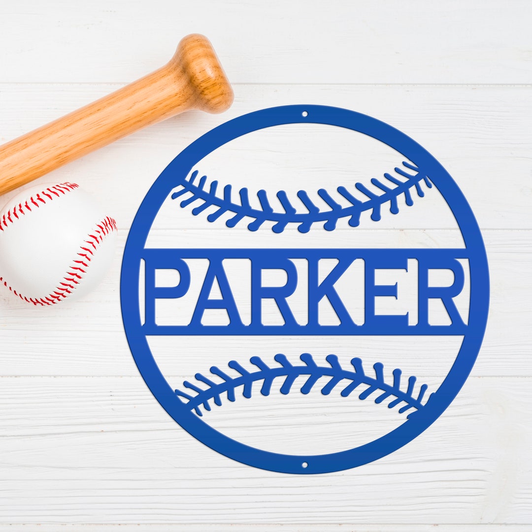 Personalized Baseball Name Metal Sign - Etsy