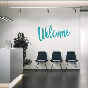 Welcome Indoor/Outdoor Metal Sign Teal