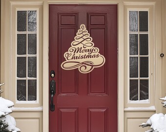 Merry Christmas Tree Metal Sign