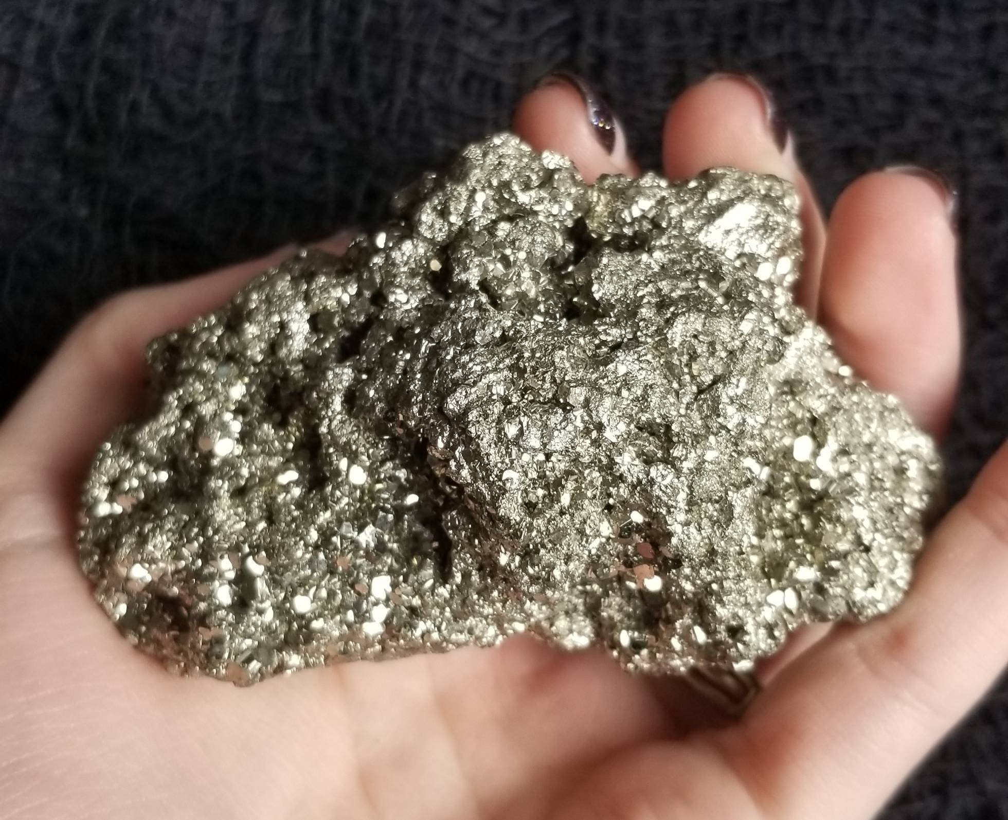 Fools Fake Gold Pyrite Quartz Cluster Crystal Stone Specimen Etsy