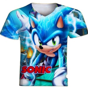 Camiseta para niños con estampado inspirado en Sonic, camisa de cumpleaños, cumpleaños para niños, videojuego, regalos para niños, camisa de juego, regalo de jugador, mejor regalo.