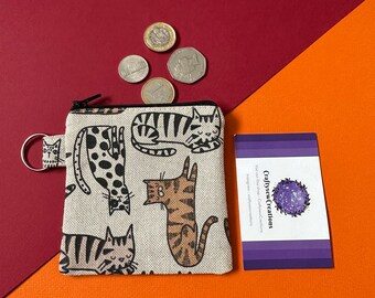 Cat coin purse, cute cats, cat change holder, cat lover, Gift for her, discreet pouch, gift for cat lover, secret santa