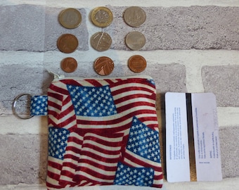 Vintage Red White and Blue American Flag Faux Leather Fringe With