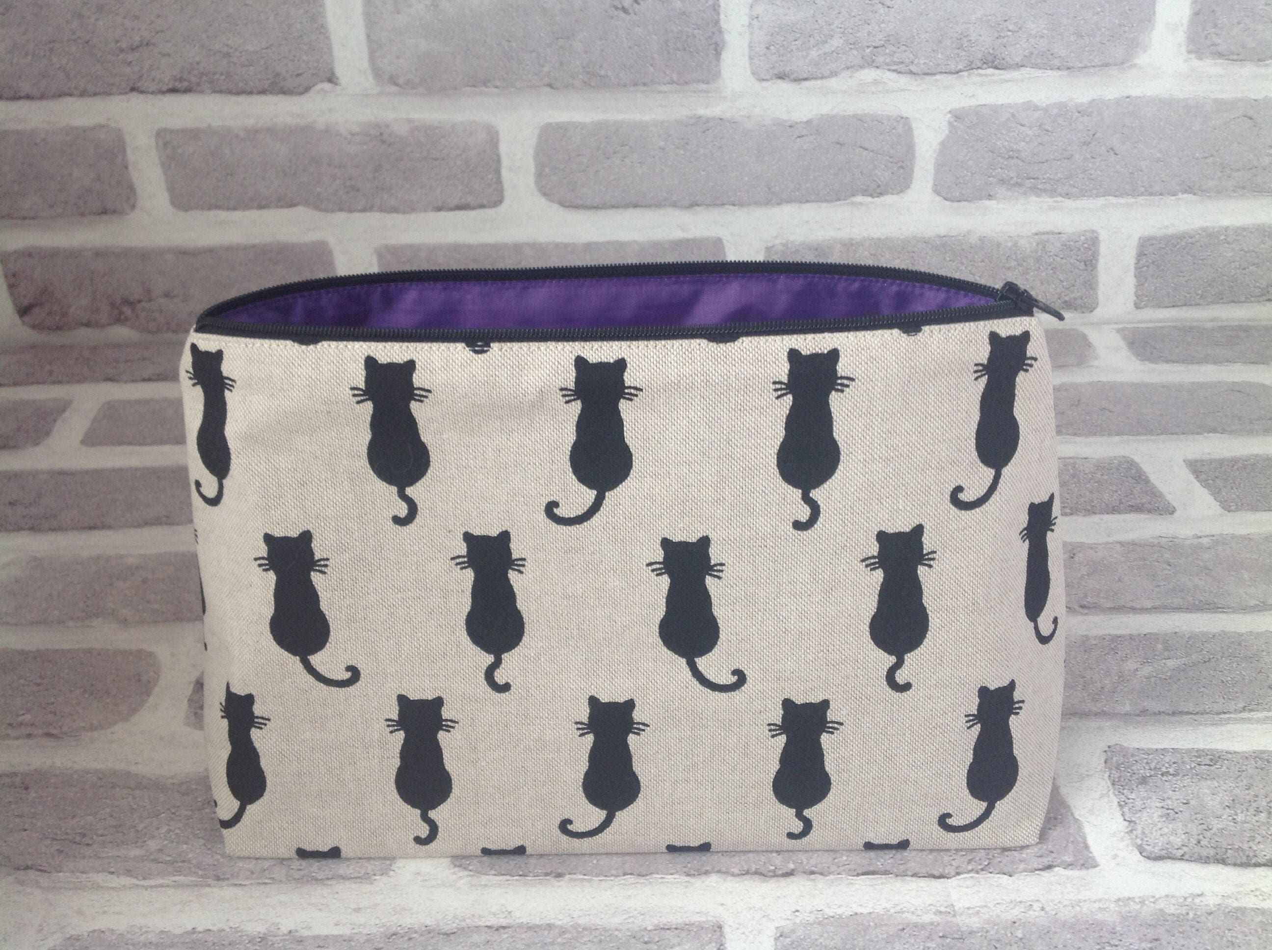 Cat Shadow Makeup Bag Large Cat Wash Bag Large Make up Bag Etsy