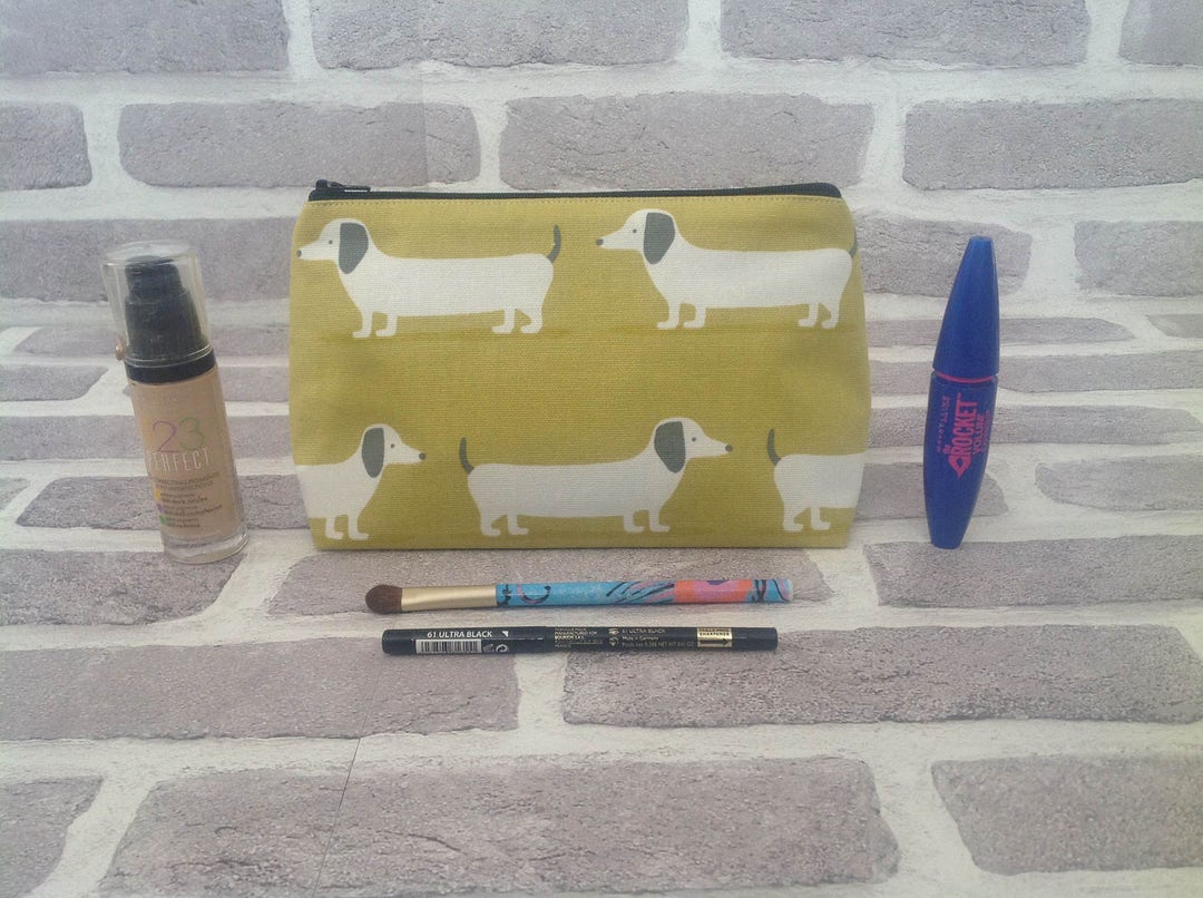 Sausage Dog Small Makeup Bag, Small Makeup Bag, Sausage Dog, Gift for