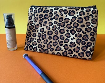 Leopard print small makeup bag, Leopard print, animal bag, leopard lover, wash bag, unique wash bag, leopard cosmetic bag, leopard gift,