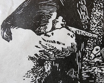 Aim Small Miss Small - The Patriot - limited edition linocut