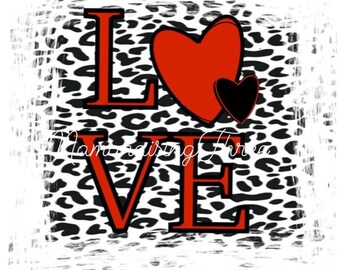 Love~ Cheetah print, Sublimation, PNG FILE, Digital Download, Valentines, Love