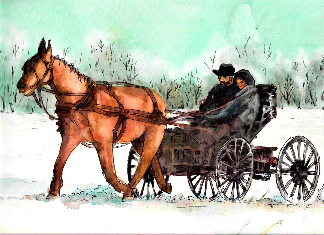 Amish Couple in A Buggy, Amish Culture, Horse Art Print, Horse Wall ...