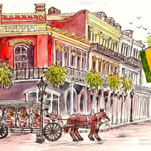Beautiful New Orleans Horse Cart, Decatur St., Mardi Gras Celabration, New Orleans Downtown Street, New Orleans Visitors, Ornate Buildings