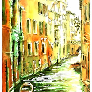 Venice Canal, Italy Wall Art, Venice Print, Venice Wall Decor, Italy Wall Decor, Italy Art Print, Venice Watercolor,Venetian Canal Art Print