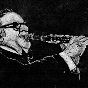 Jazz Clarinet Player, New Orleans Clarinet Artist, Jazz Art, Clarinet Wall Decor, Jazz Wall Decor, New Orleans Art Print, Clarinet Art Print