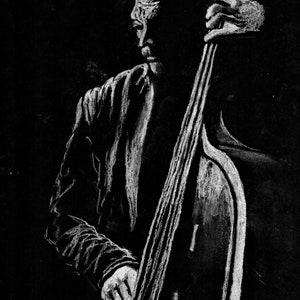Jazz Bass Player, New Orleans Jazz Artist, New Orleans Art Print, New Orlean Wall Decor, Jazz Artist, Jazz Player, Bass Wall Decor, Bass Art