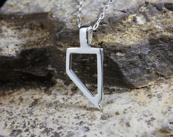 Nevada Necklace Outline in Sterling Silver