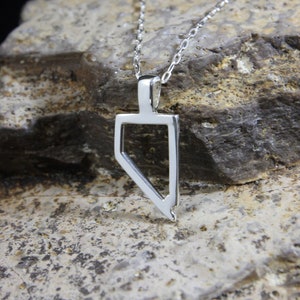 Nevada Necklace Outline in Sterling Silver