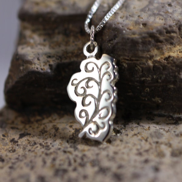 REDUCED! Lake Tahoe Necklace with Zephyr Swirl Design in Sterling Silver