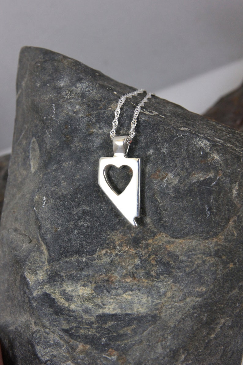 Nevada Necklace with Open Heart design in Sterling Silver