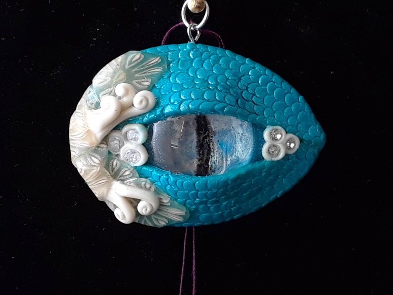 Christmas Polymer clay Dragon eye dragon necklace polymer clay necklace cosplay