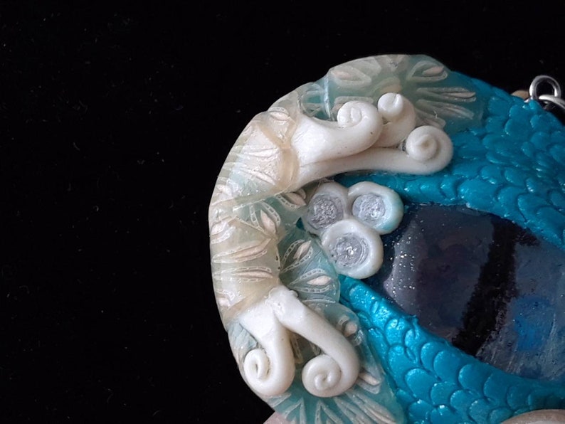 Christmas Polymer clay Dragon eye dragon necklace polymer clay necklace cosplay