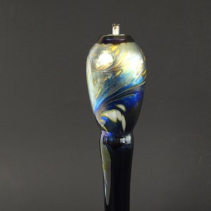 Vintage Hand Formed Glass Oil Lamp - Signed by the Artist, Brian Maytum - Art Glass - Gorgeous Art Nouveau Style - Home Decor & Home Accents