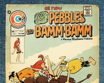 Teenage Pebbles and Bamm-Bamm Vol. 4 No. 30 December 1975 Hanna Barbera / Charlton Comic - VF/F